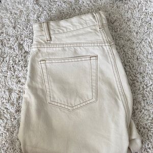 Reformation Cynthia High Rise Straight Jeans in Bone